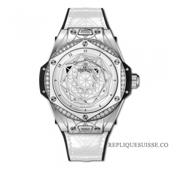 Réplique Hublot Big Bang One Click Sang Bleu Acier Diamants Blancs