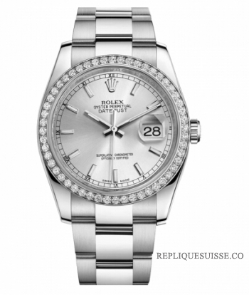 Réplique Rolex Datejust 36mm cadran argente en acier inoxydable 116244 SIO