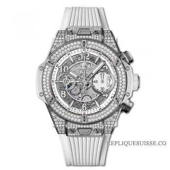 Réplique Hublot Big Bang Unico Titane Blanc Pave 42mm