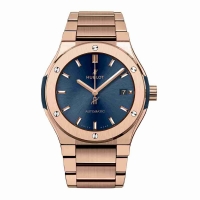 Copie Montre Hublot Classic Fusion Bleu Roi Or Bracelet 45mm 510.OX.7180.OX