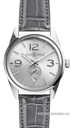 Bell & Ross BRV 123 Officer argent VinTAGe des hommes Montre Réplique