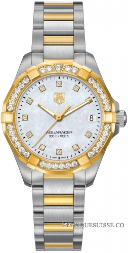 TAG Heuer Aquaracer Dames 300M Acier & Jaune Or 32 MM WAY1353.BD0917 Montre Réplique