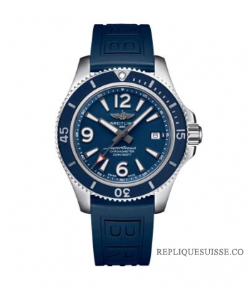 Breitling Superocean Automatique 42 Cadran Bleu Bracelet Caoutchouc A17366D81C1S1