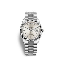 Rolex Day-Date 36 Or blanc 18 ct M128239-0025 Cadran argente