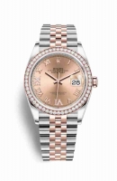 Copie Montre Rolex Datejust 36 Everose Roles ou Oystersteel 18 ct Everose or 126281RBR Rose set diamants Cadran m126281rbr-0015