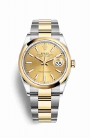 Copie Montre Rolex Datejust 36 Jaune Rolesor Oystersteel Or jaune 18 ct 126203 Champagne-couleur Cadran m126203-0016