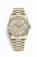 Copie Montre Rolex Day-Date 36 Or jaune 18 ct 118238 Diamant nacre blanche pavee Cadran m118238-0123