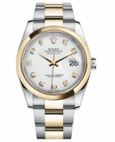 Réplique Rolex Datejust en acier et or 36mm en or jaune Cadran Blanc 116203 WDO