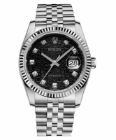 Réplique Rolex Datejust 36mm acier cadran noir Jubile Jubile Bracelet 116234 BKJDJ