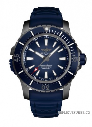 Breitling Superocean II 48 Titane / Bleu / Caoutchouc / Broche