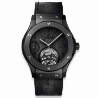 Copie Montre Reserve de puissance Hublot Classic Fusion Tourbillon 5 Jours Berluti Scritto All Black 45mm 505.CM.0500.VR.BER17