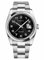 Réplique Rolex Datejust en acier de 36mm d?me lunette noire Jubile Dial 116200 BKJAO