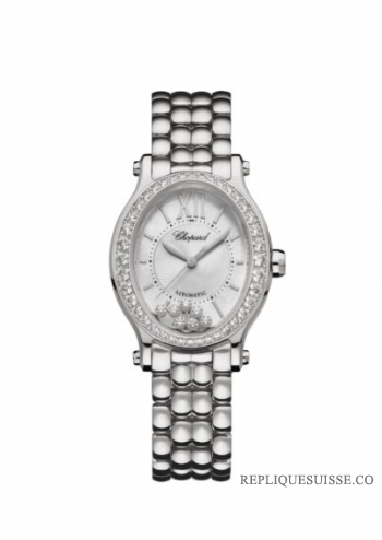 Réplique Chopard Happy Sport Ovale Acier Inoxydable Et Diamants