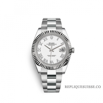 Rolex Datejust 41 Oystersteel or blanc 18 ct M126334-0023 cadran blanc