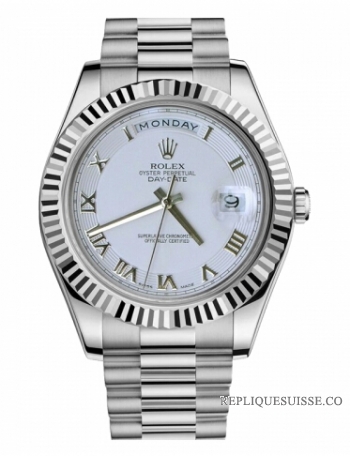 Réplique Rolex Day Date II President Blanc or Ivory concentric circle cad 218239 ICRP