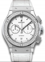 Hublot Classic Fusion Chronographe Titanium blanc diamants Montre Réplique