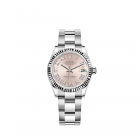 Rolex Datejust 31 Rolesor blanc cadran rose bracelet Oyster