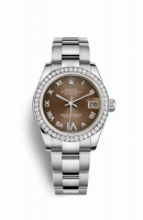 Copie Montre Rolex Datejust 31 Blanc Roles ou Oystersteel Or blanc 18 carats 178384 Bronze Cadran m178384-0026