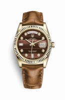 Copie Montre Rolex Day-Date 36 Or jaune 18 carats 118138 Bulls Eye Set Diamants Cadran m118138-0127