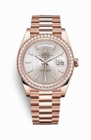 Copie Montre Rolex Day-Date 40 or 18 carats Everose 228345RBR motif de strass Sundust Cadran m228345rbr-0010