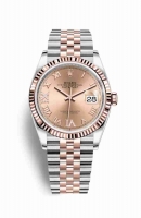 Copie Montre Rolex Datejust 36 Everose Roles ou Oystersteel 18 ct Everose or 126231 Rose set diamants Cadran m126231-0027