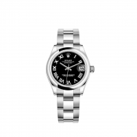 Rolex Datejust 31 Oystersteel cadran noir brillant