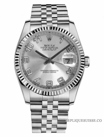 Réplique Rolex Datejust en acier de 36mm Argent Concentric Dial Jubile Br 116234 SCAJ