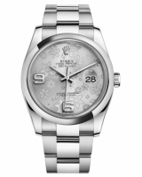 Réplique Rolex Datejust en acier bombe 36mm Lunette Argent Floral Dial 116200 SFAO