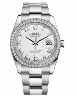 Réplique Rolex Datejust en acier inoxydable de 36mm cadran blanc 116244 WRO