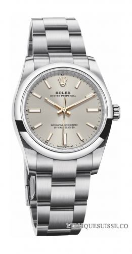 Rolex Oyster Perpetual 34 Cadran Argent Bracelet Oyster