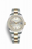 Copie Montre Rolex Datejust 31 Jaune Rolesor Oystersteel or jaune 18 ct 178383 Argent serti de diamants Cadran m178383-0019