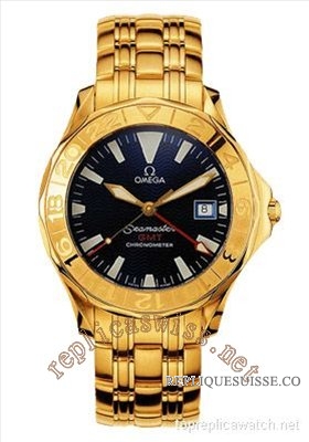 Omega Seamaster GMT in yellow Or Hommes 2134.80.00 Montre Réplique