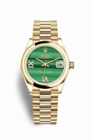 Copie Montre Rolex Datejust 31 or jaune 18 ct 278248 Malachite diamants ensemble Cadran m278248-0004