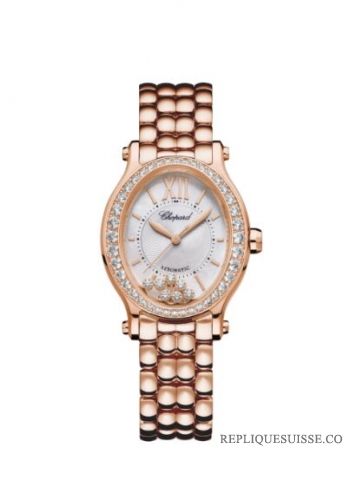 Réplique Chopard Happy Sport Ovale Or Rose 18K Et Diamants