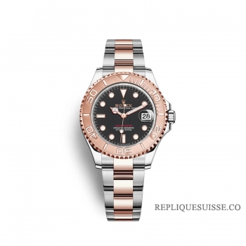 Rolex Yacht-Master 37 Oystersteel or Everose 18 ct M268621-0004 cadran noir