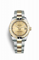 Copie Montre Rolex Datejust 31 Jaune Rolesor Oystersteel or jaune 18 ct 178343 Champagne-couleur Cadran m178343-0021