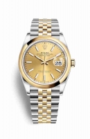 Copie Montre Rolex Datejust 36 Jaune Rolesor Oystersteel Or jaune 18 ct 126203 Champagne-couleur Cadran m126203-0015