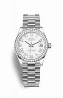 Copie Montre Rolex Datejust 31 Or blanc 18 carats 278289RBR Cadran Blanc m278289rbr-0007