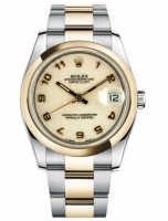 Réplique Rolex Datejust 36mm en acier et or jaune Or Ivoire Dial Jubile 116203 IJAO