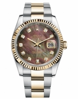 Réplique Rolex Datejust 36mm acier et or Dark Mother of Pearl Dial 116233 DKMDO