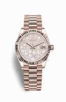 Copie Montre Rolex Datejust 31 18 carats Everose or 278275 Nacre pavee pavee Cadran m278275-0021