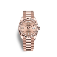 Rolex Day-Date 36 Everose or 18 ct M128235-0009 Rose sertie de diamants Cadran