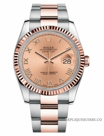 Réplique Rolex Datejust 36mm en acier et or rose cadran champagne 116231 CHRO