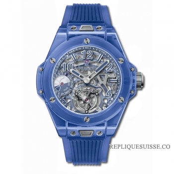 Réplique Reserve de marche Hublot Big Bang Tourbillon 5 jours Blue Sapphire