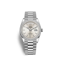 Rolex Day-Date 36 Or blanc 18 ct M128349RBR-0001 Cadran argente