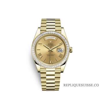 Rolex Day-Date 40 en or jaune 18 ct M228398TBR-0003 Cadran couleur champagne