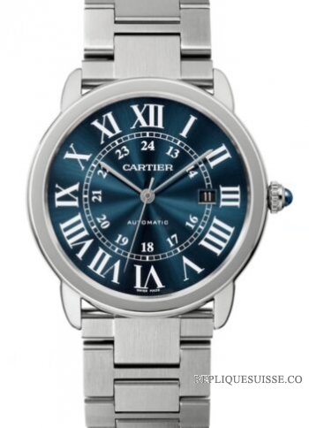 WSRN0023 Cartier Ronde Solo Blue Cadran Automatique Hommes automatique Montres Copie