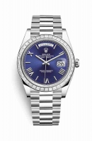 Copie Montre Rolex Day-Date 40 Platinum 228396TBR cadran bleu m228396tbr-0026