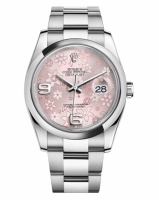 Réplique Rolex Datejust en acier de 36mm d?me lunette floral rose Cadran 116200 PFAO