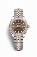 Copie Montre Rolex Datejust 28 Everose Roles ou Oystersteel 18 ct Everose or RBR Cadran chocolat m279381rbr-0017